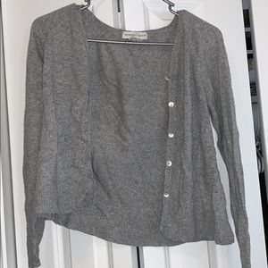grey cardigan